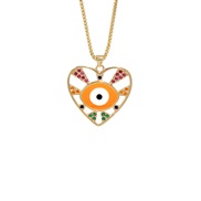 ( orange)occidental style love enamel eyes necklace  fashion personality bronze diamond