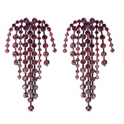 ( Rosy red color)zr occidental style trend claw chain tassel earrings gradual change color earring