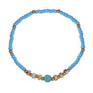 (BY )Bohemian style multilayer blue bracelet woman retro beads turquoise weave children ethnic style
