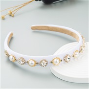 ( white) Headband fashion Pearl thin Headband woman brief Korean style color belt