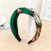 ( green)Korea big weave Headband high Headband Bohemia width print