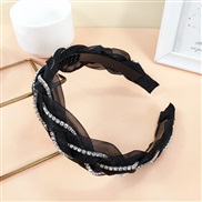 ( black)ins twisted Headband  high-end luxurious super flash diamond  high Headband