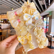 (   yellowSuit A)children leather head rope woman leather flowers circle