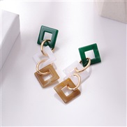 ( green)    four more circle earrings ins occidental style brief fashion personality style
