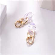 (purple)occidental style brief fashion chain earringsins temperament high wind ear stud arring
