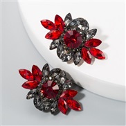 ( red)fashion occidental style exaggerating multilayer Alloy Rhinestone glass diamond diamond earrings woman super full