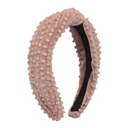( Pink)F occidental style  exaggerating velvet Beads eadband width sweet day eadband woman