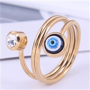 Korea fashion eyes stainless steel concise temperament ring