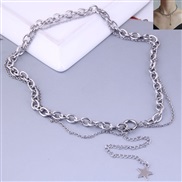 1095 Korea fashion concise stainless steel concise lucky Star personality necklace