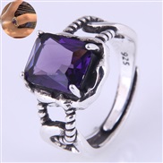 J2618 Korean style fashion retro concise gem personality opening ring