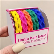 (  Color )Korean style candy colors rope sweet woman head rope head high elasticity leather circle