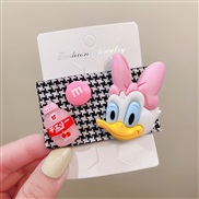 (  Pink)houndstooth hair clip woman Clothbb Korea head samll lovely