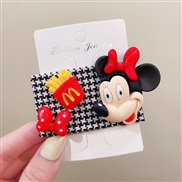 (  red)houndstooth hair clip woman Clothbb Korea head samll lovely