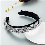 ( white) Headband same style trend gorgeous Rhinestone Headband big velvet