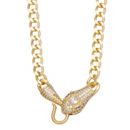 ( white)animal snake necklace chain occidental style exaggerating punk snake fully-jewelled man woman necklacenkb