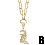 (B) occidental style creative personality exaggerating necklace man lady punk necklacenkb