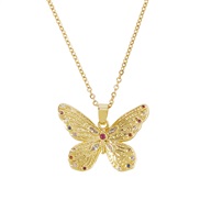 occidental style fashion color butterfly necklace  brief hollow personality temperament elegant clavicle chain woman