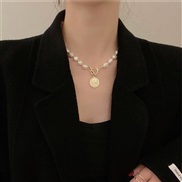 ( Gold ) buckle necklace Korea fashion personality sweater chain high temperament all-Purpose