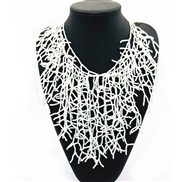 ( white)ethnic style Modeling tassel necklace three layer sweater chain exaggerating