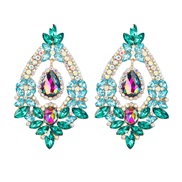 ( green)occidental style big earrings brief drop diamond ear stud women fashion trend earrings arring