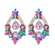 ( Color)occidental style big earrings brief drop diamond ear stud women fashion trend earrings arring