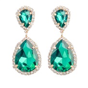 ( green)fashion colorful diamond series multilayer drop glass diamond diamond earrings woman occidental style wind exag