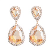 ( Gold)fashion colorful diamond series multilayer drop glass diamond diamond earrings woman occidental style wind exagg