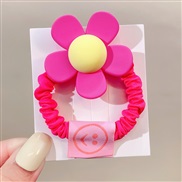 (  rose Red)Korea big same style flowers circle lovely candy colors samll circle leather rope head