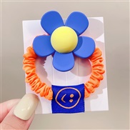 (  blue)Korea big same style flowers circle lovely candy colors samll circle leather rope head