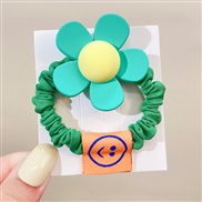 (  green)Korea big same style flowers circle lovely candy colors samll circle leather rope head