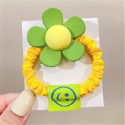 (  yellow)Korea big same style flowers circle lovely candy colors samll circle leather rope head