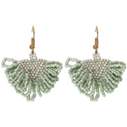 (B StyleLigh green )Bohemia wind triangle earrings woman  handmade beads romantic Shells pendant arring