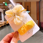 (   yellowSuit )spring children hair clip Korean style Cloth pure color flowers woman