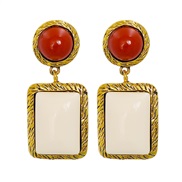 ( white) retro wind woman earrings personality brief