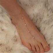(FZ jinse)F Anklet woman occidental style summer chain butterfly Pearl woman foot chain