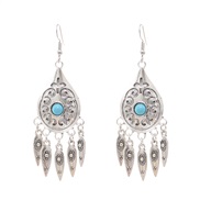 ( blue)Bohemia ethnic style Alloy diamond drop tassel earrings exotic customs fashion pattern earring