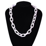 ( white necklace)occidental style  personality Street Snap Acrylic necklace  fashion creative woman long style chain