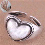 J349 occidental style fashion retro big Peach heart personality opening ring