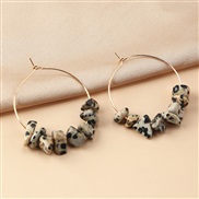 (EZhuise)Korea big Metal Pearl earrings temperament Metal same style woman style arring