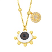 ( brown) creative personality eyes Double pendant fashion brief Turkey eyes necklace womannkz
