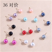 (36 ) Korean style fashion concise Pearl personality ear stud ( color )