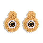 ( yellow)beads weave eyes elements earrings  samll eyes earring