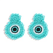 ( sky blue )beads weave eyes elements earrings  samll eyes earring