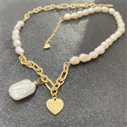 square Pearl pendant necklace high clavicle chain samll wind chain