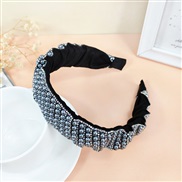 ( grayPearl ) Pearl fully-jewelled eadband  high-end luxurious  occidental style width retro woman