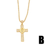 (B)occidental style wind zircon cross necklace woman style clavicle chain brief samll pendantnkb