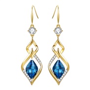 geometry blue gem gilded wind samllins earrings samll same style