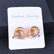 ( Gold)   earrings occidental style exaggerating personality Metal flower tube ear stud