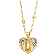 ( Color)color zircon occidental style fashion samll heart-shaped necklace clavicle chainnkb