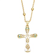 ( white)occidental style personality cross necklace enamel diamond cross pendantnkb